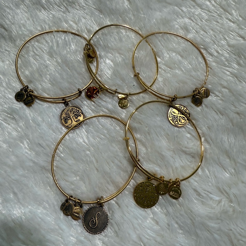 Alex and Ani Gold Charm Bracelet Collection